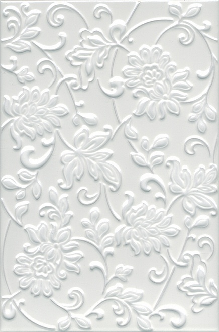 Плитка 200*300 KERAMA MARAZZI Аджанта цветы белый 8216