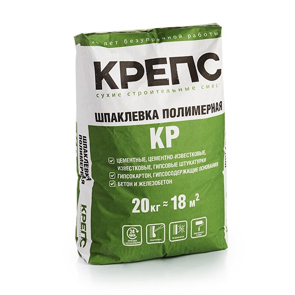 Шпатлевка полимерная Крепс КР финишная белая, 20,0кг