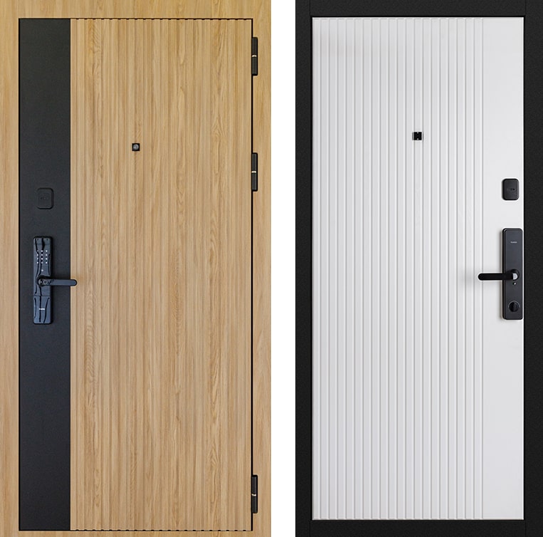 Дверь ,  металл CYBER START (W3-301) (860*2050*98) прав Дуб янтарь /африканское лапачо