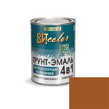 Грунт эмаль шоколад 2,5кг 4 в1 быстросохнующая 5ч. по ржавчине ВИТ color