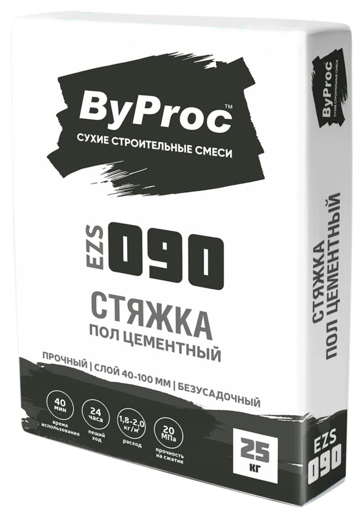 Пол ровнитель Бипрок EZS-090 Выравнивающая стяжка 25,0кг М-200