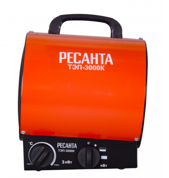 Тепловая пушка электр. ТЭП-3000К 3,0кВт, 220В, круг, Ресанта 67/1/8