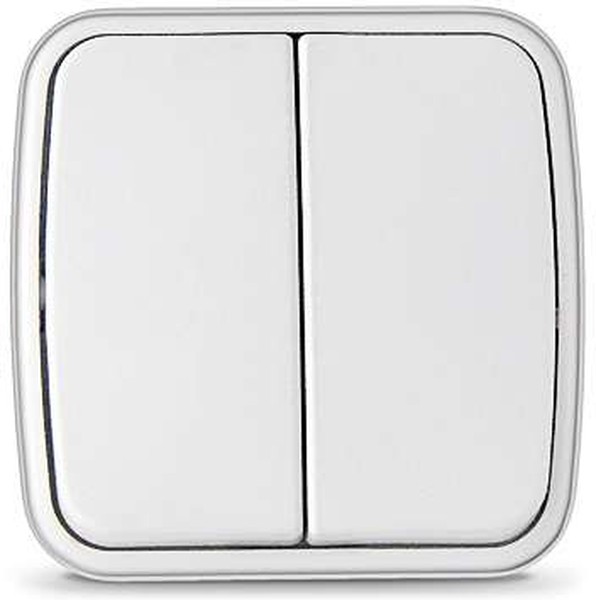 Выключатель Электра 2клав наружн. белый 250В 10А 0031
