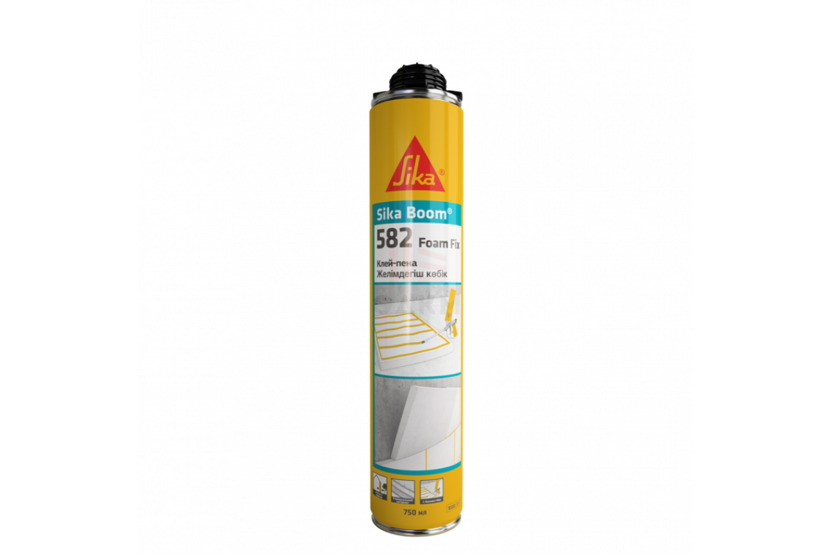 Пена-клей монтажный Sika Boom®-582 Foam Fix для теплоизоляции, гкл 750мл 