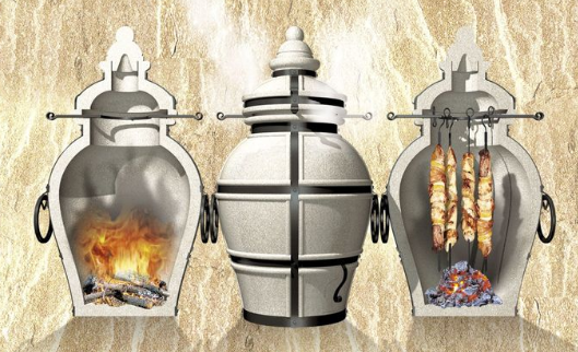 Тандыр Шарм, шампура(8шт), "солнышко" для шампуров, колосник, совок, кочерга, 910*750*580мм НСТ