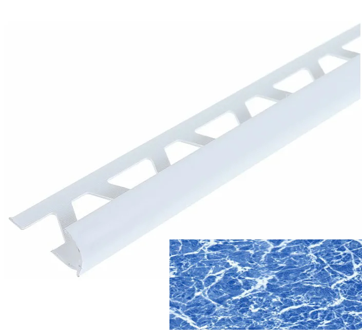 Профиль д/кафеля внешн ПВХ, 9мм голубой мрамор 2,5м №126