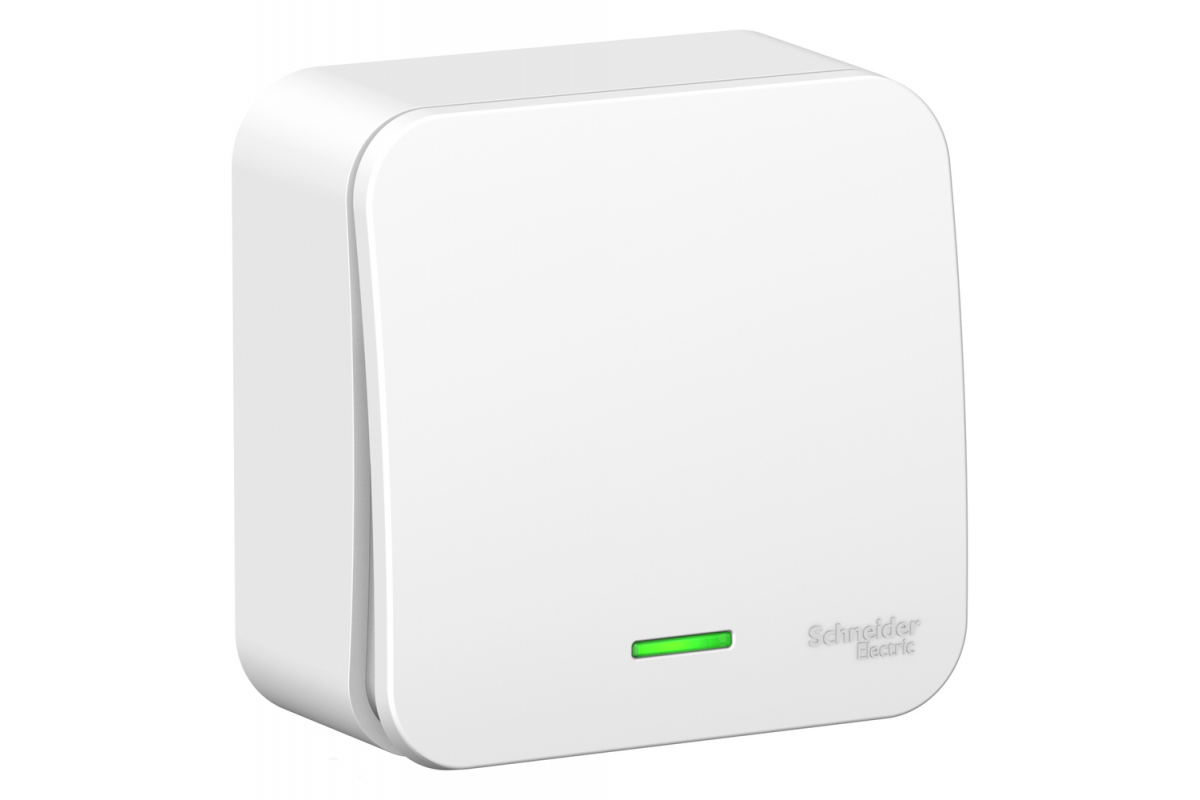 Выключатель BLANCA 1клав с подсвет наружн белый 250В 10А BLNVA101111