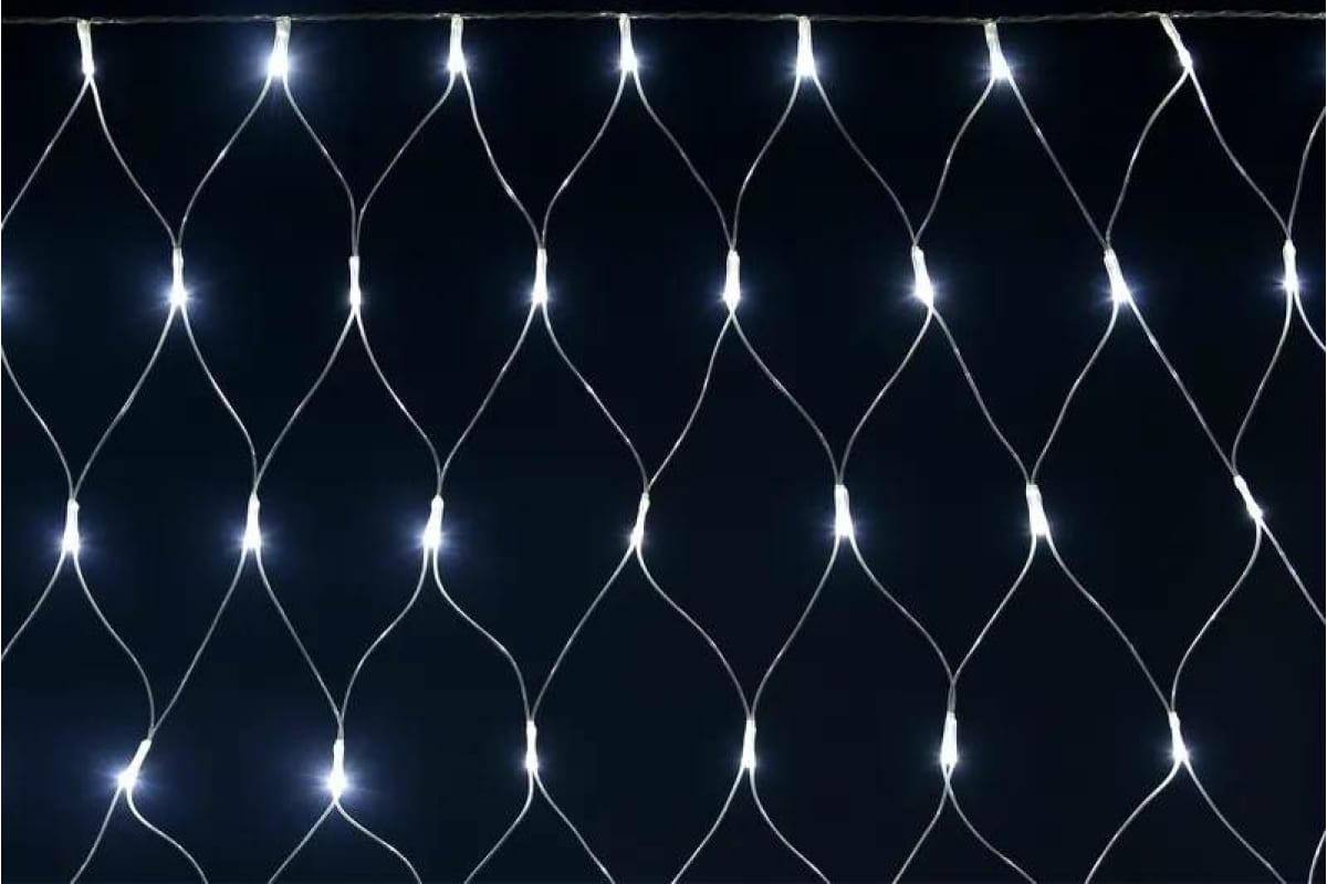 Гирлянда светодиод LED-сеть IEK белый, 8 режимов, 1,5х1,5м, IP44, LGDB410-2-160-L1-T-S-44