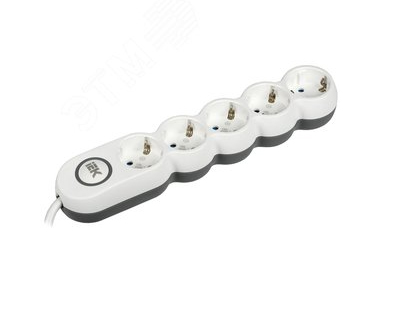 Удлинитель бытовой 5 розетки 3м Uno с/з с выкл 16А IEK WYP53-16-05-03-ZK