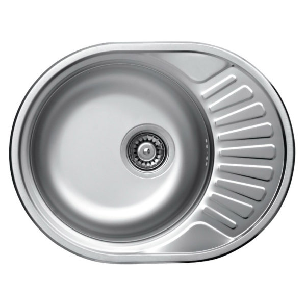 Мойка нержавейка врезная овал 45*57 0,8мм универс. Kromevye EС-157