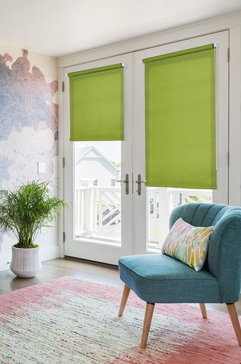 Ролета д/балконной двери  салатовый 52*215