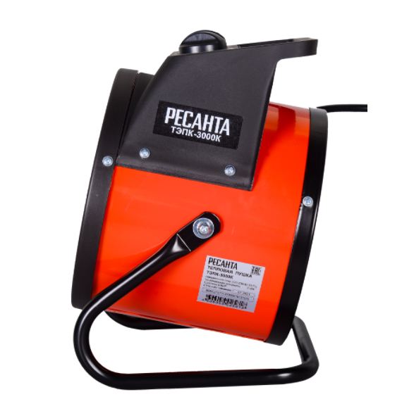 Тепловая пушка электр. ТЭПК-3000К 3,0кВт, 220В, керамический, круг, Ресанта 67/1/27