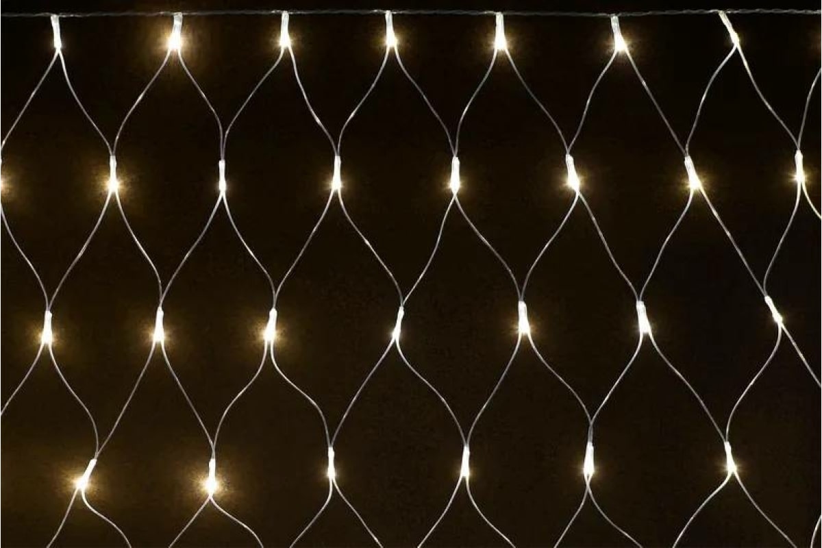 Гирлянда светодиод LED-сеть IEK теплый, 8 режимов, 1,5х1,5м, IP44, LGDB410-1-160-L1-T-S-44