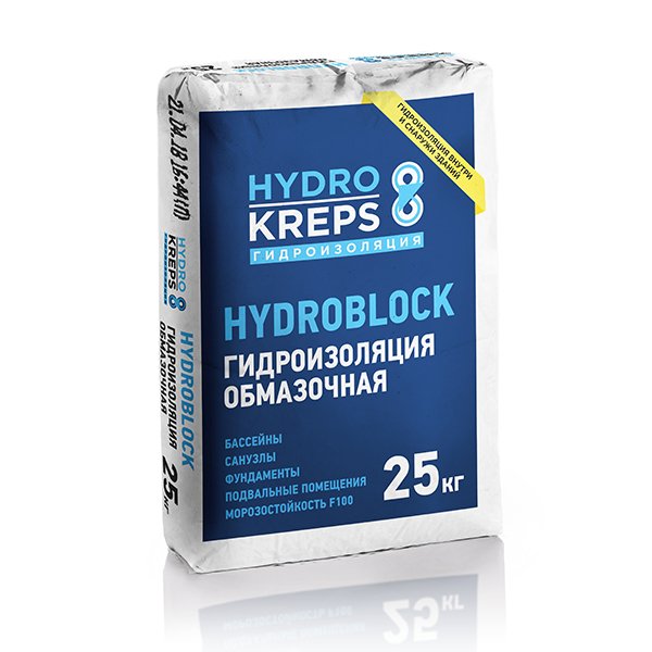 Гидроизоляция KREPS HYDROBLOCK цементная 25,0кг 