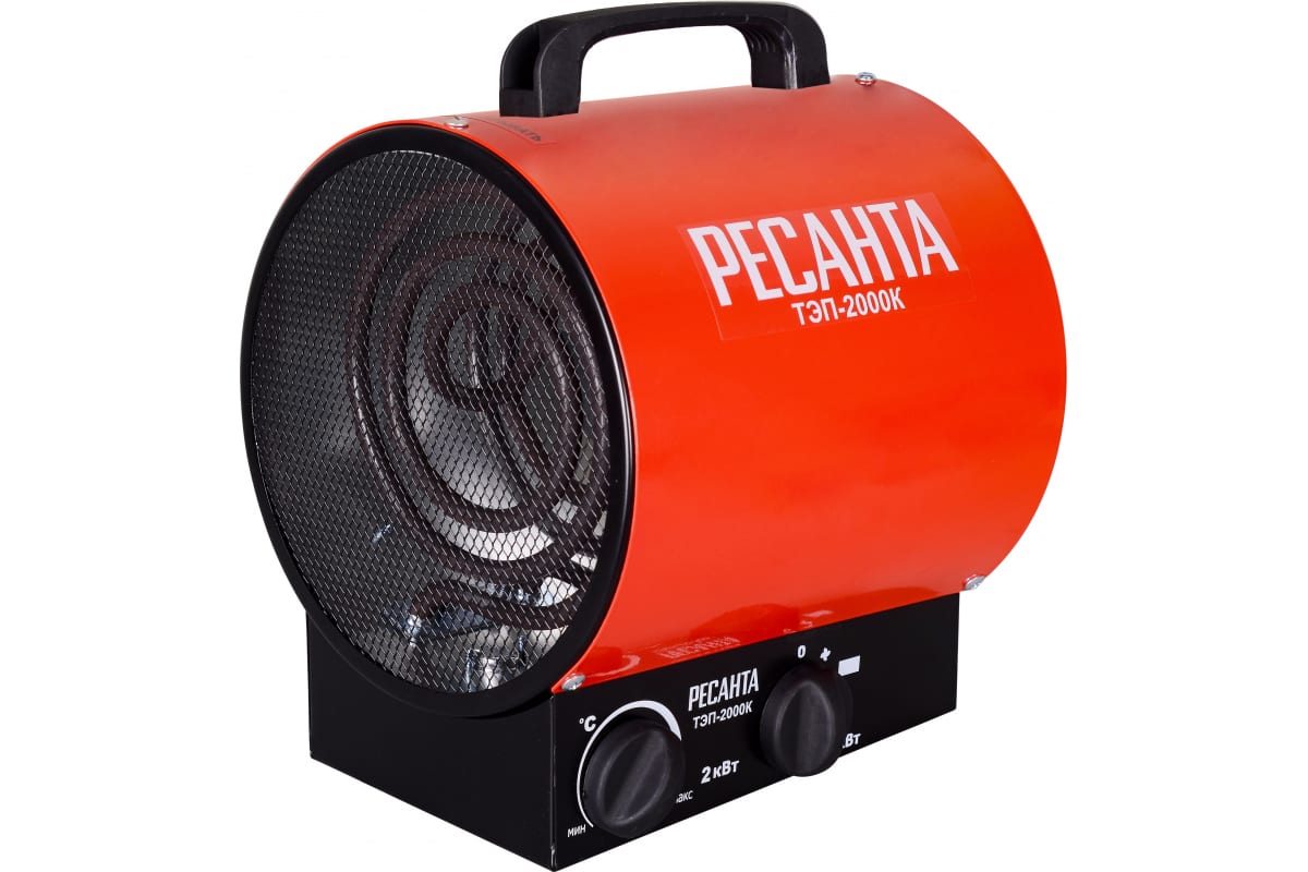 Тепловая пушка электр. ТЭП-2000К 2,0кВт, 220В, круг, Ресанта 67/1/7