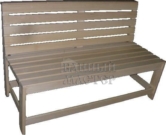 Скамья-диван д/бани без подлокотников 1400*870*550мм (Липа)