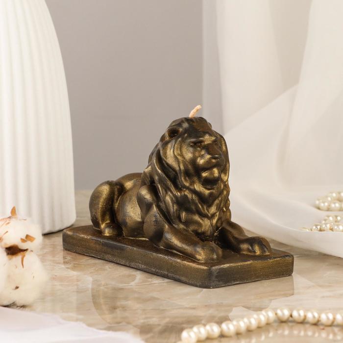 Свеча интерьерная Лев,17х7,5х9,6 см, бронза 6957262