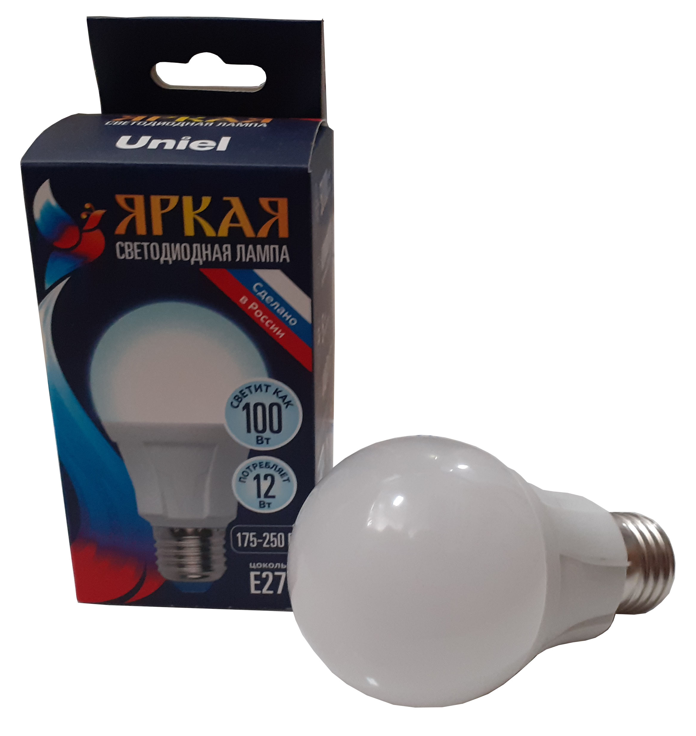 Лампа светодиодная LED 12Вт 220В Е27 4000K 1050Лм Uniel Россия