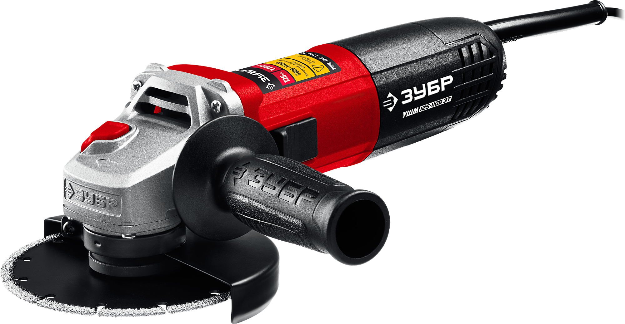 Шлифмашина угловая УШМ-125-1105 ЭТ, 125мм, 1100Вт, регулеровка оборотов ЗУБР