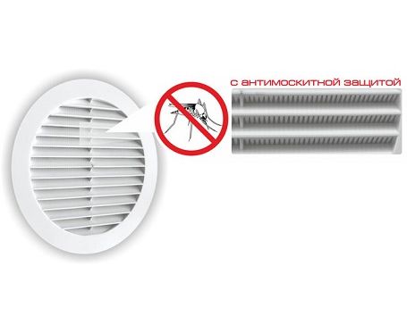 Решетка вент. круглая с фланцем и сеткой д125 12РКС 