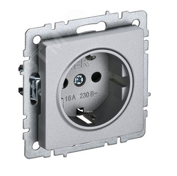 Розетка BRITE с/з со шторками BR-R14-16-K47 механизм алюминий