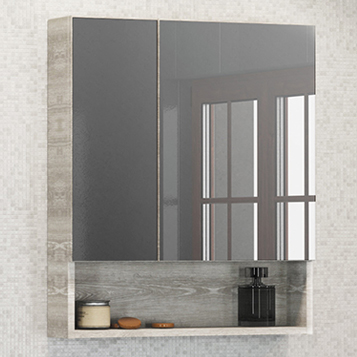 Мебель д/ванной "Никосия-60" шкаф-зеркало дуб белый COMFORTY