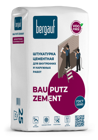 Штукатурка BERGAUF Bau Putz Zement  25кг фасадная цементная 