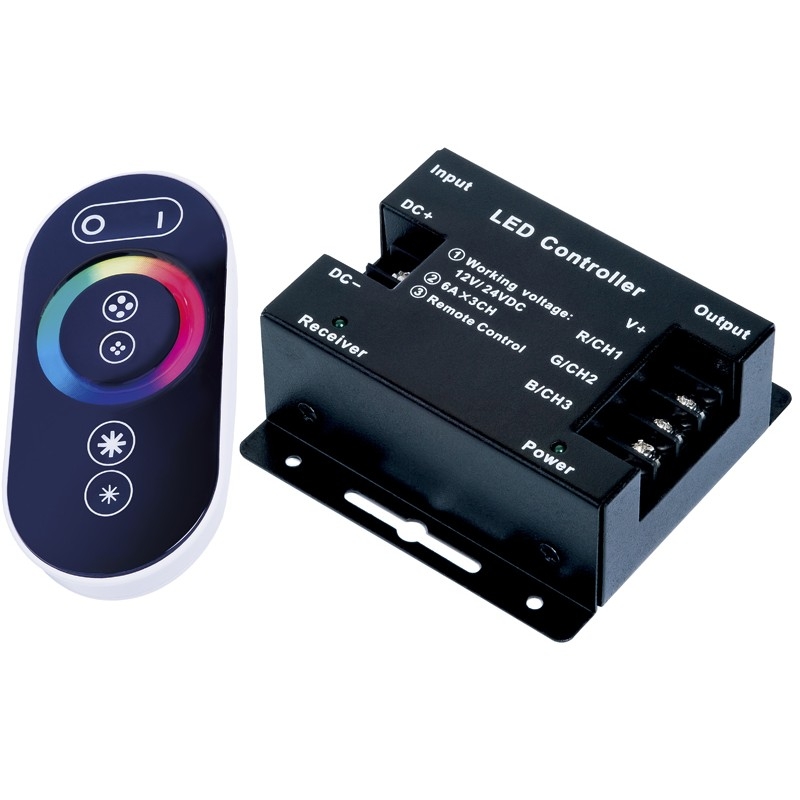 Контроллер LED 216W-12V радиоканальный сенсорный черный DEKO