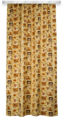 Штора хлопок "Кофе"на ленте (145*250/220)