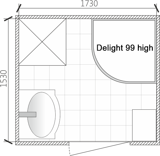Кабина душевая Domani-Spa Delight 99 high 90*90*218 выс. поддон, мат стекло, белая стекл.панель