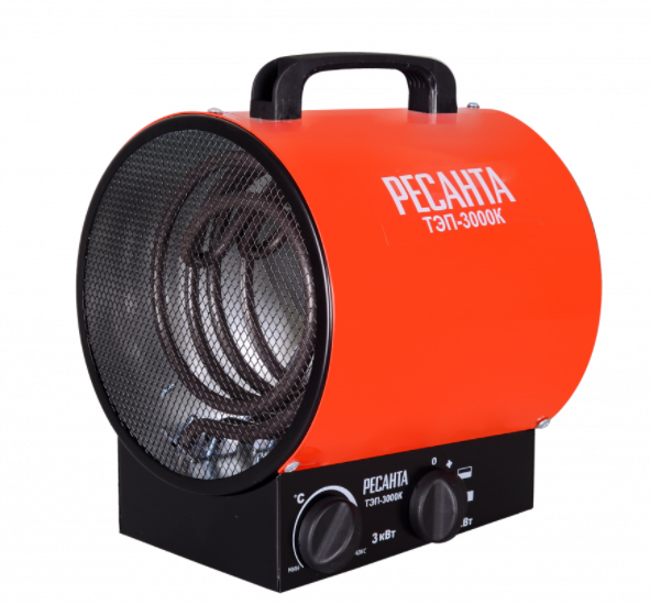Тепловая пушка электр. ТЭП-3000К 3,0кВт, 220В, круг, Ресанта 67/1/8