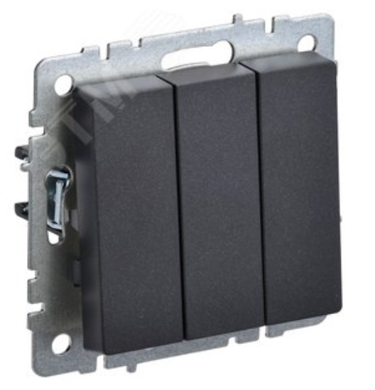 Выключатель BRITE 3клав BR-V30-0-10-K02 механизм черный