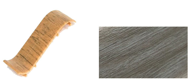 Плинтус пластик каб/канал 55мм Идеал Классик Дуб пепельный 210 соединитель 