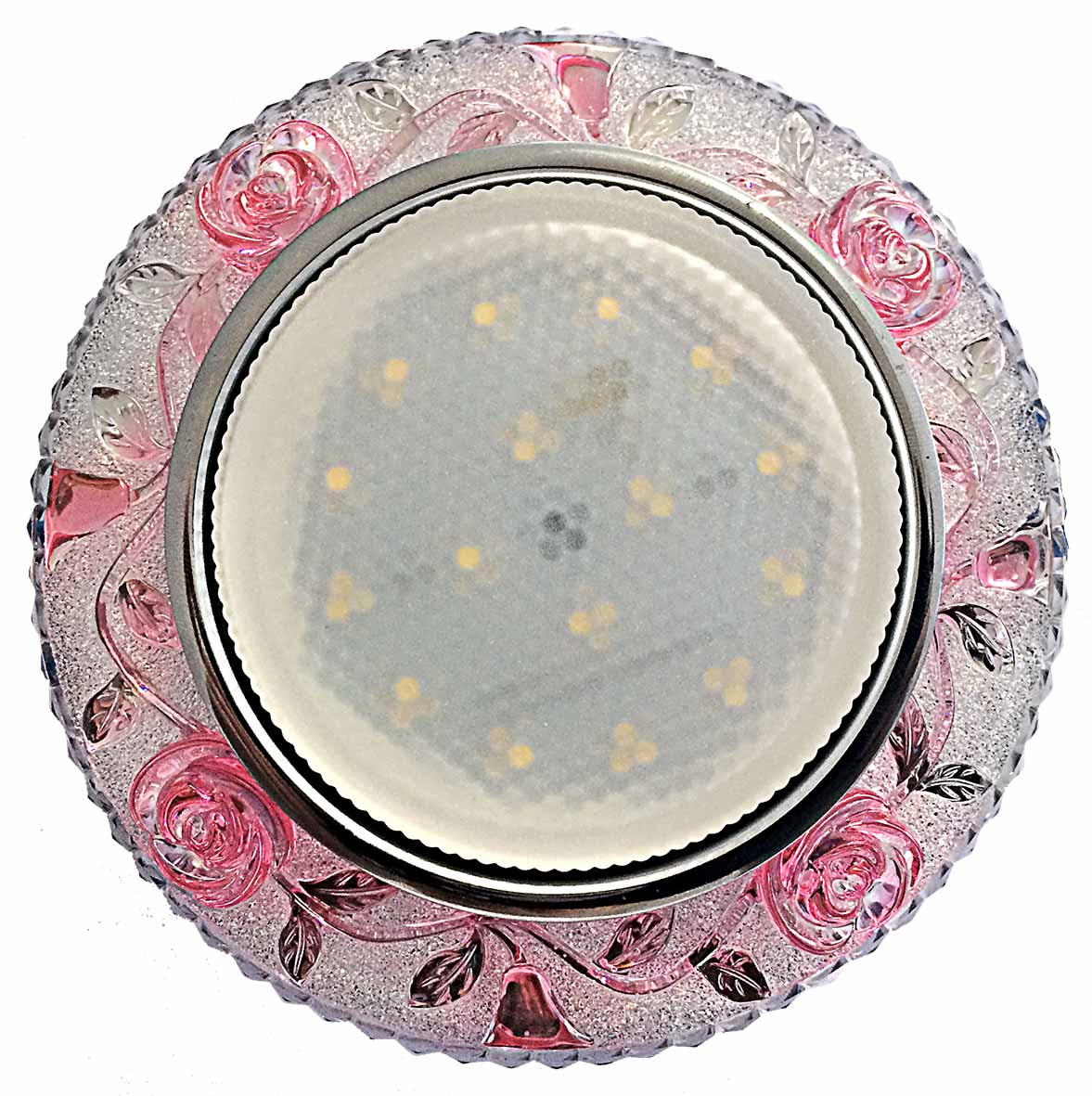 Светильник потолочный GX53 LED Decor Прованс прозрачно-розовый 