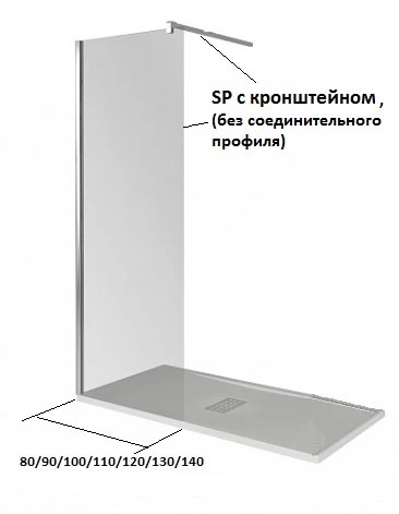 Душевое ограждение WALK IN SP-80-C-CH