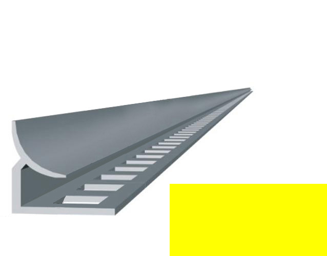 Профиль д/кафеля внутренн ПВХ, 9мм желтый 2,5м №23