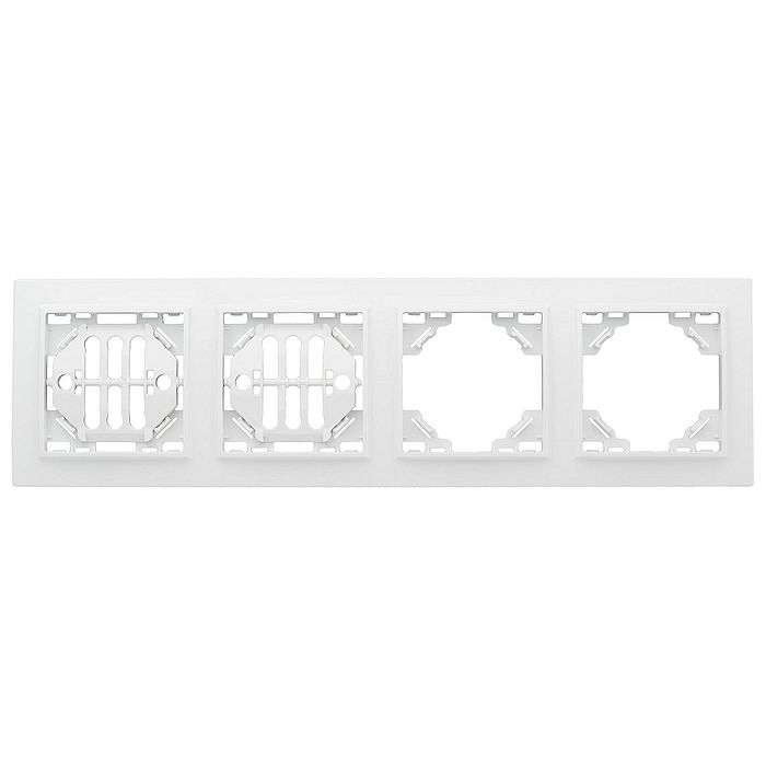 Рамка Минск 4 поста горизонт белая ERM-G-304-10