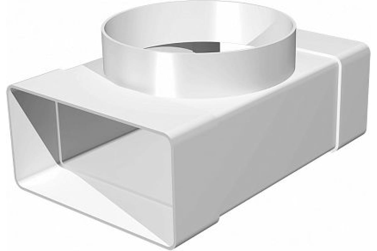 Соединитель плоских каналов 60х120 мм  Т-обр. с выходом d=100 ЭРА 612ТФ10П