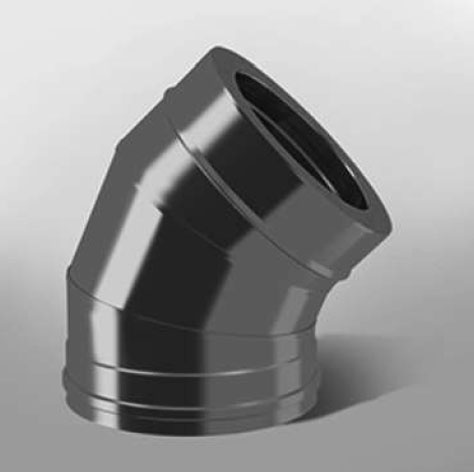 Отвод сендвич 45* ОТ-Р, D150/210мм, AISI 430/0,8-430/0,5мм ТиС