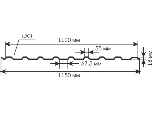 Профнастил полимер СП20 1100/1150 0,4  2м RAL 8017(шоколад)