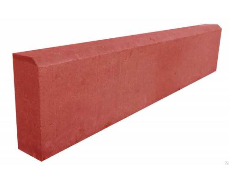 Плитка тротуарная Бордюр красный 1000*200*80 закругленный