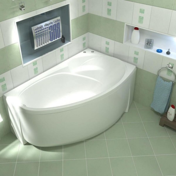 Ванна акрил 1,6x0,88 "Флорида" левая, каркас, панель BAS (Россия)