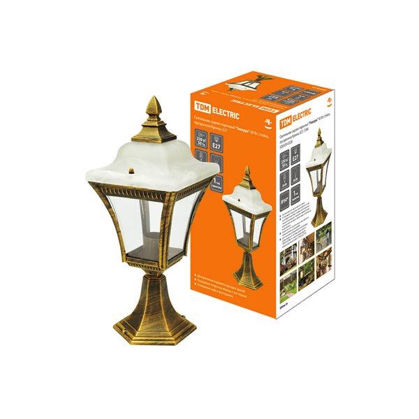 Светильник сад-парк Глазурь 60Вт, стойка, прозрач/бронза Е27 TDM  SQ0330-0328