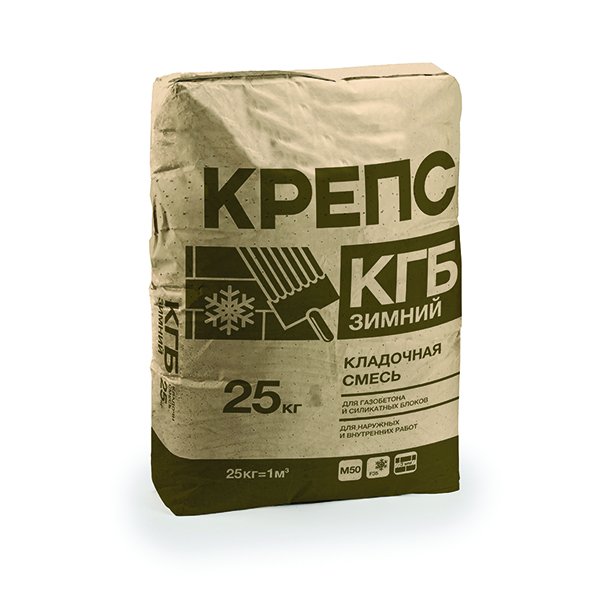 Клей/смесь кладочная для блоков Крепс КГБ 25,0кг зимний 