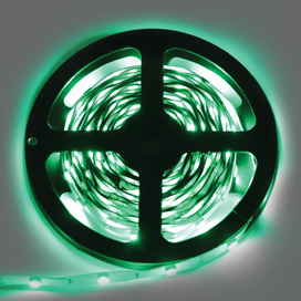 Лента светодиодная LED  7.2w/м IP20 10мм, катушка 5м, Зеленая Ecola S2LG07ESB