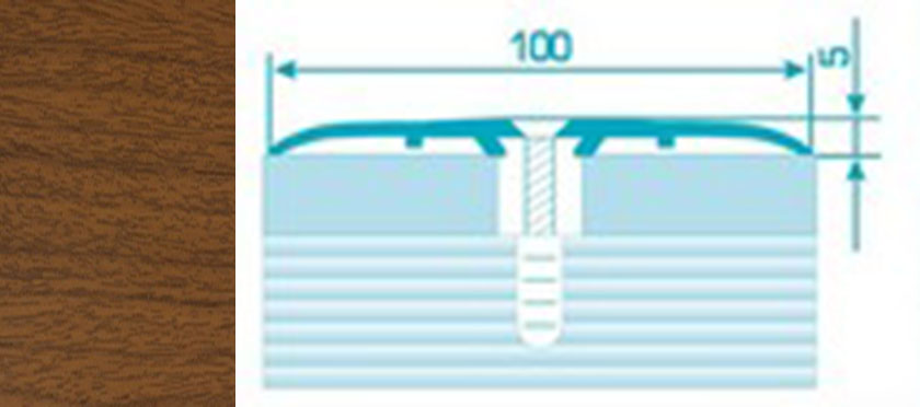 Порог ПС 05 90 шир 100мм орех 088