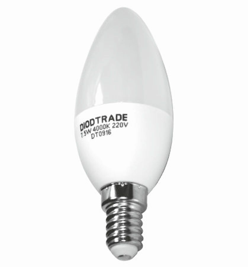 Лампа светодиодная LED-свеча  5Вт 220В Е14 4000K Diodtrade 0003-4