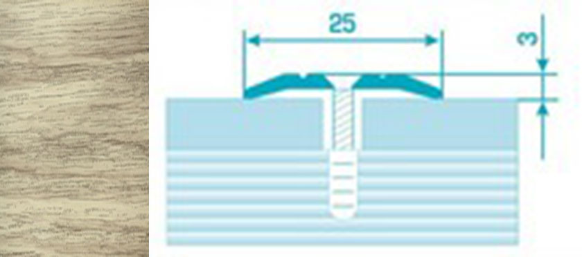 Порог ПС 01 90 шир 25мм клен  беленый 089