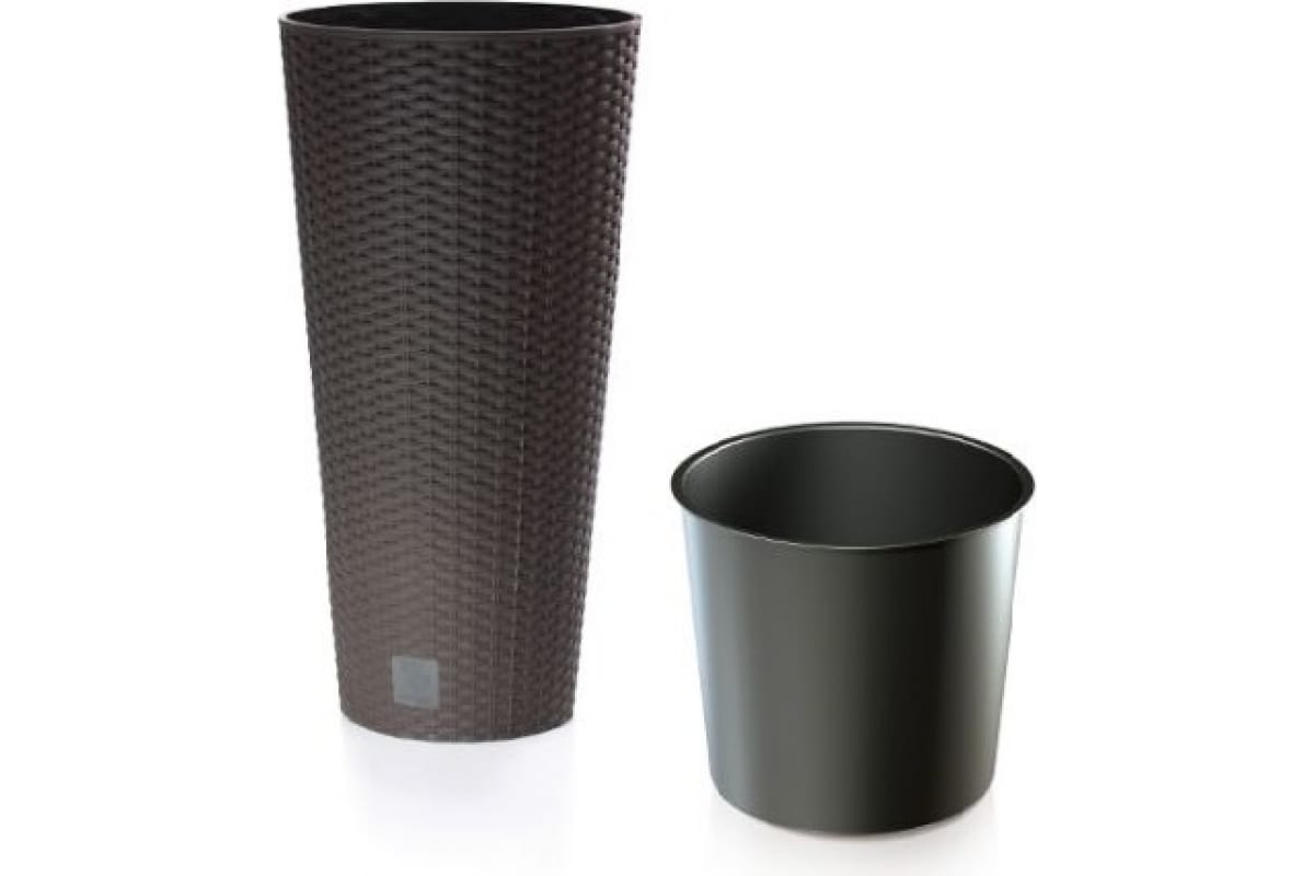 Кашпо Prosperplast Rato Tubus 27+15л, венге, пластик, 2 предмета, DRTUS300-440U
