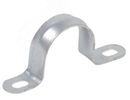 Держатель(Скоба) 25-26мм для металлорукава, двухлапковая 